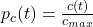 p_c(t)=\frac{c(t)}{c_{max}}